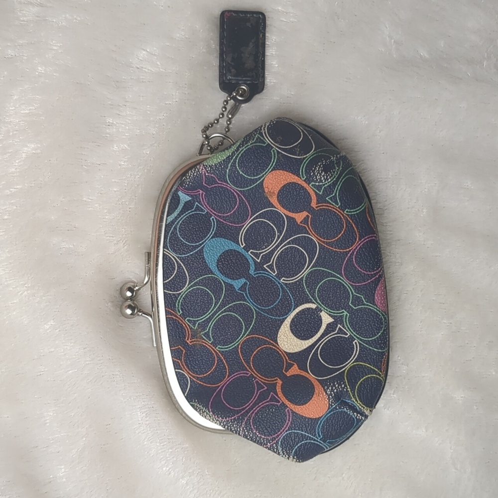 Coach vintage optic c navy blue coin bag